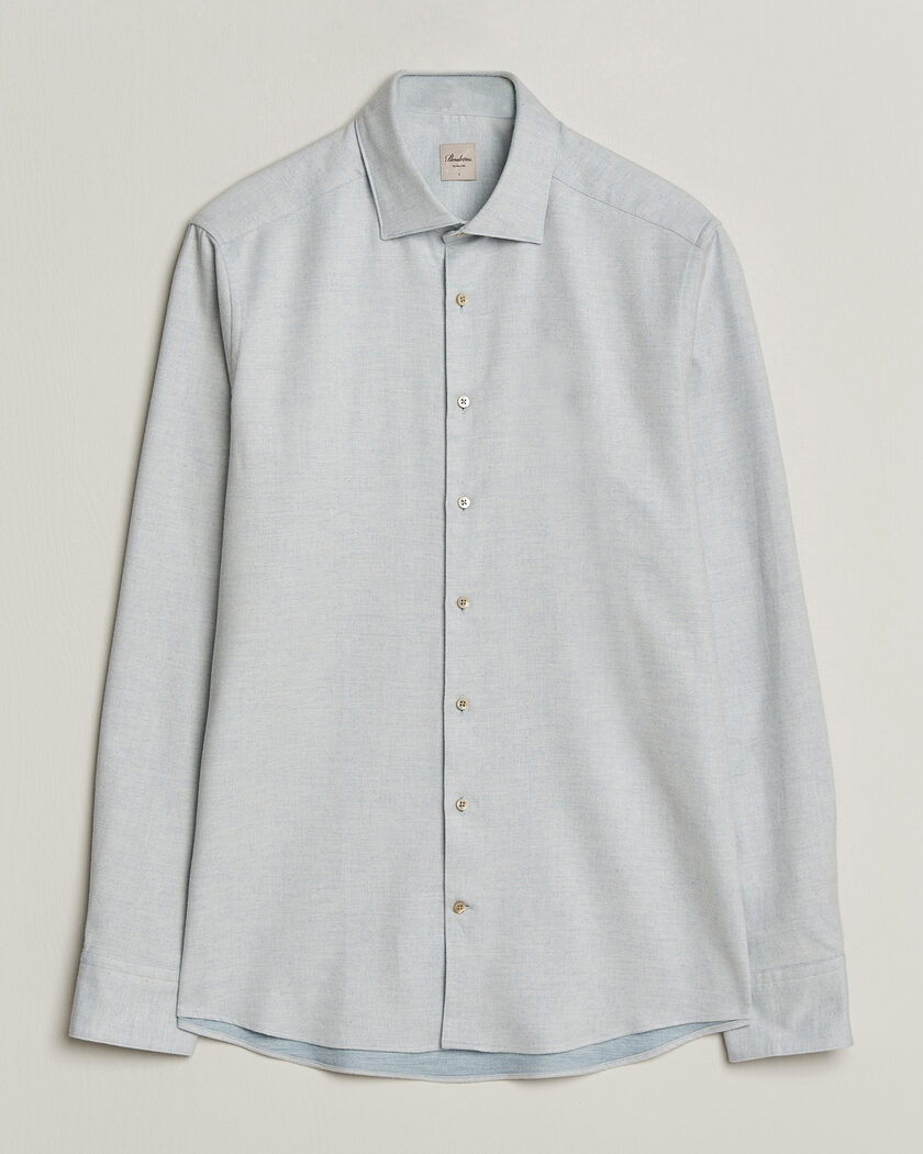 Stenströms Slimline Flannel Shirt Light Blue – Sininen