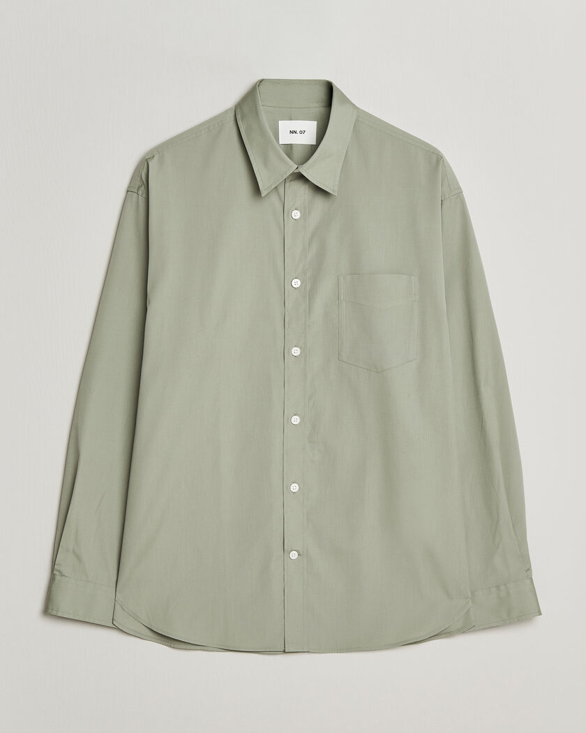 NN07 Skyler Relaxed Fit Supima Cotton Shirt Pale Green – Vihreä