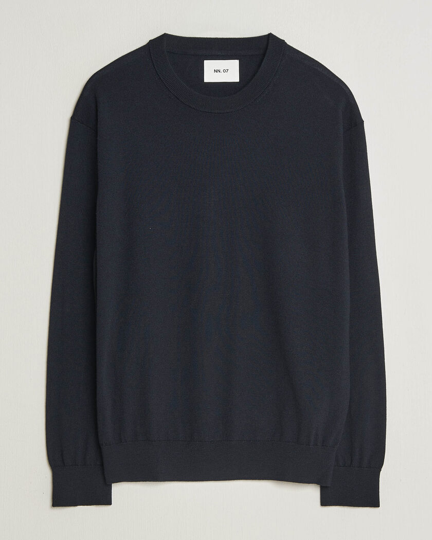 NN07 Nate Wool Knitted Crew Neck Deep Navy – Sininen