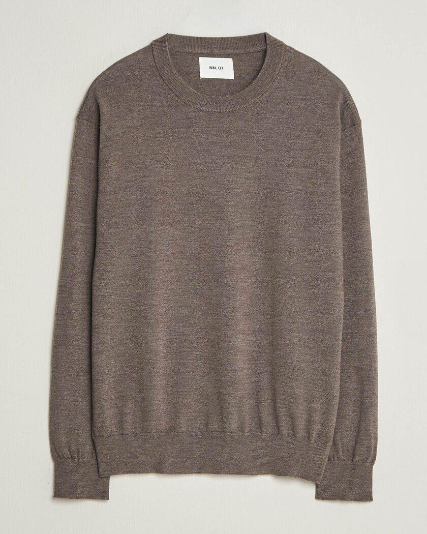NN07 Nate Wool Knitted Crew Neck Mable Husk – Ruskea