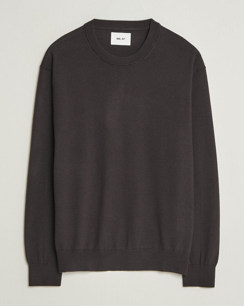 NN07 Nate Wool Knitted Crew Neck Deep Truffle – Ruskea