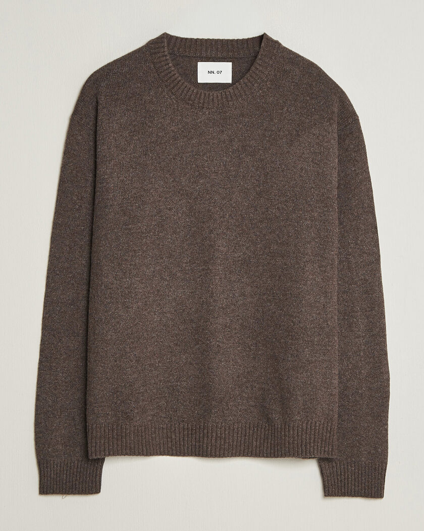 NN07 Russel Wool/Cotton Knitted Sweater Mable Husk – Ruskea