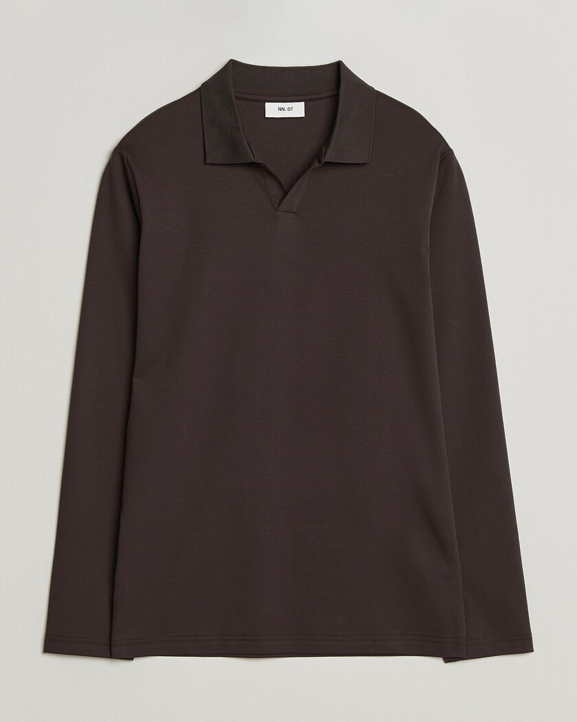 NN07 Paul Long Sleeve Polo Deep Truffle – Ruskea