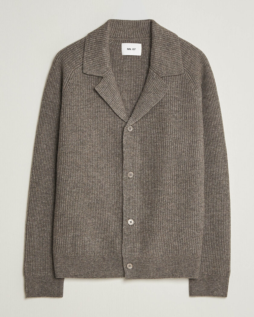 NN07 Shane Wool Knitted Cardigan Mable Husk – Ruskea