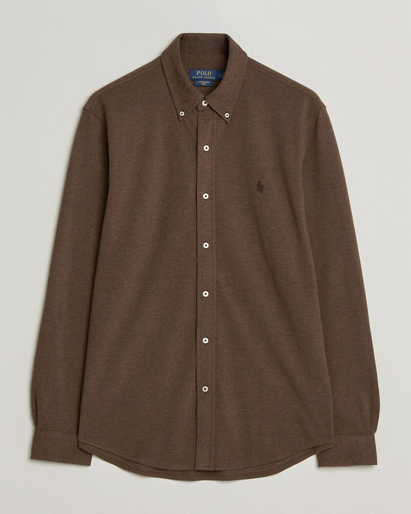  Polo Ralph Lauren Featherweight Mesh Shirt Nutmeg Brown Heather – Ruskea