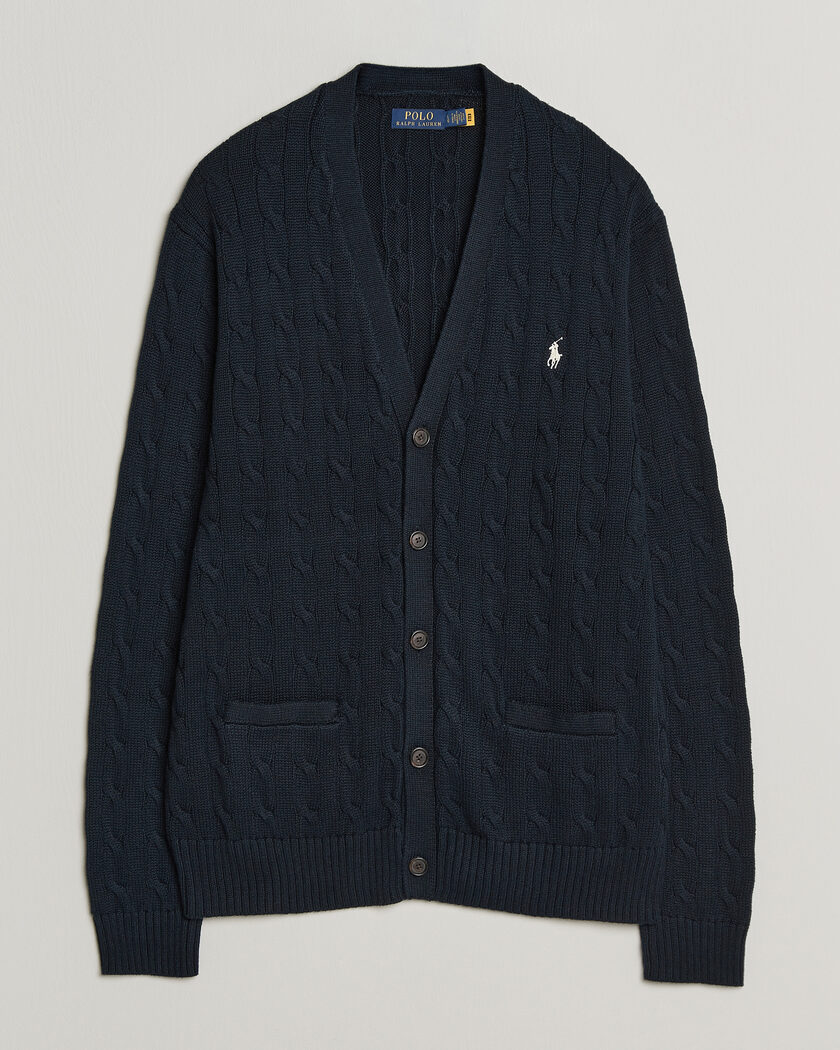 Polo Ralph Lauren Cotton Cable Cardigan Hunter Navy – Sininen