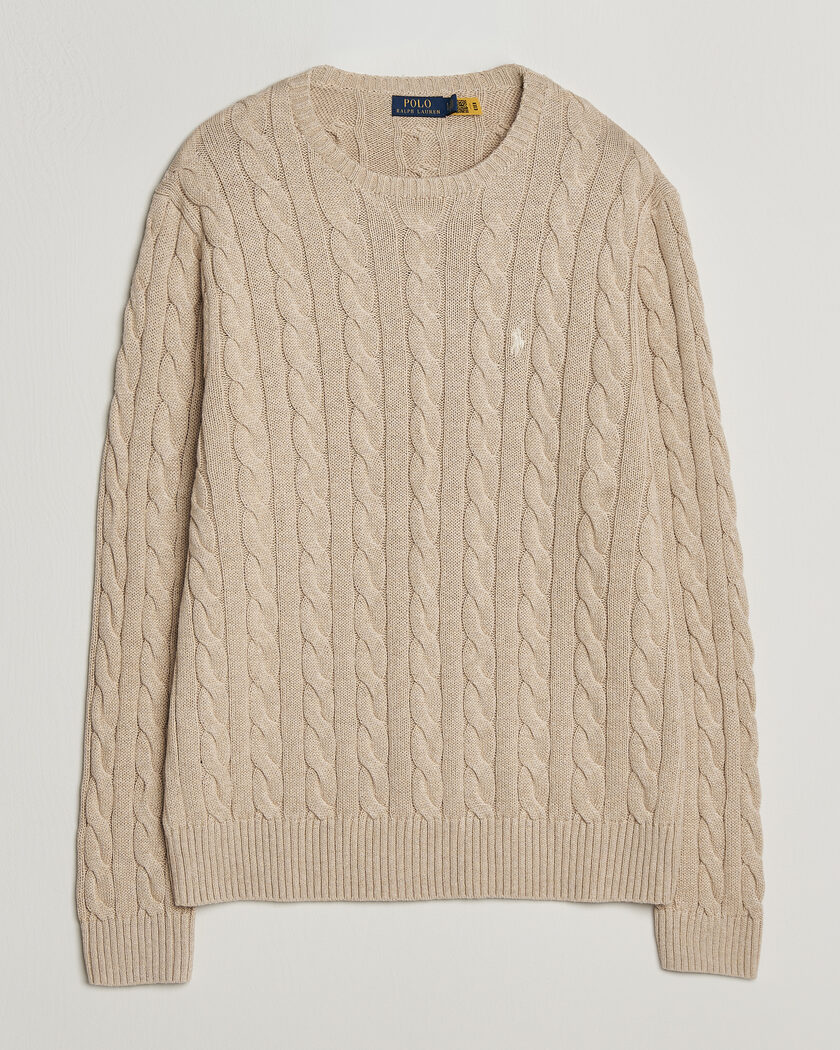 Polo Ralph Lauren Cotton Cable Pullover Jicama Brown Heather – Ruskea