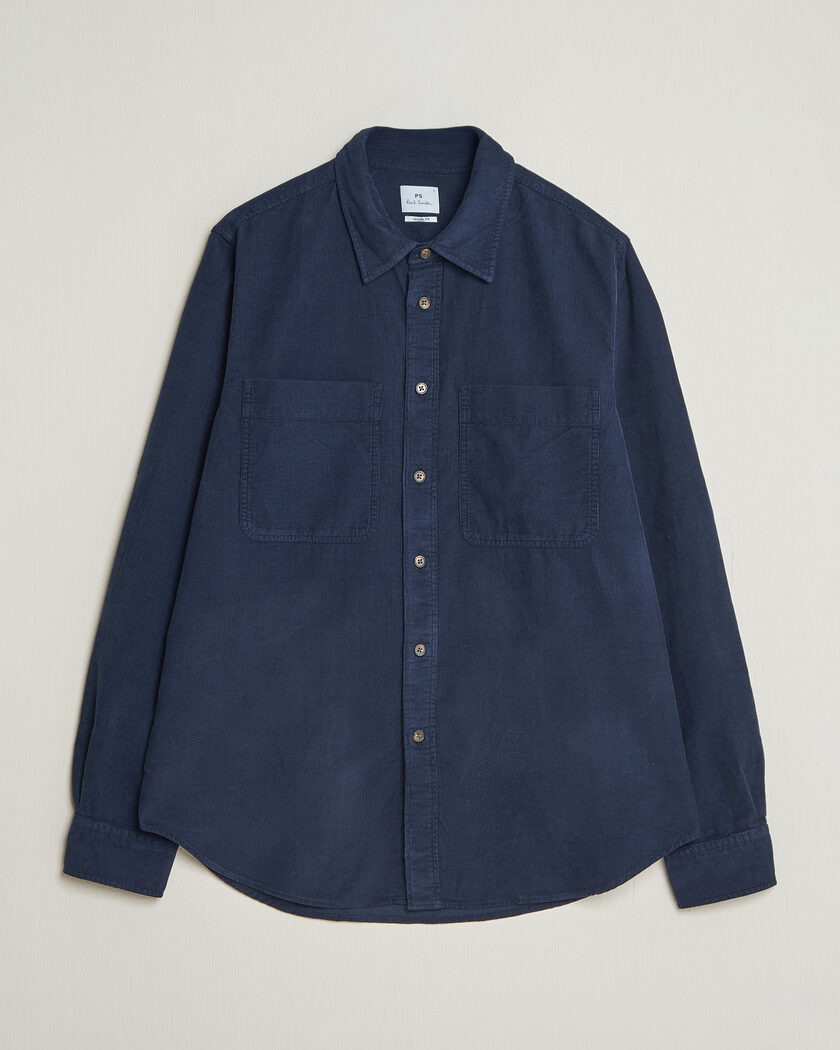 PS Paul Smith Casual Fit Corduroy Shirt Navy – Sininen