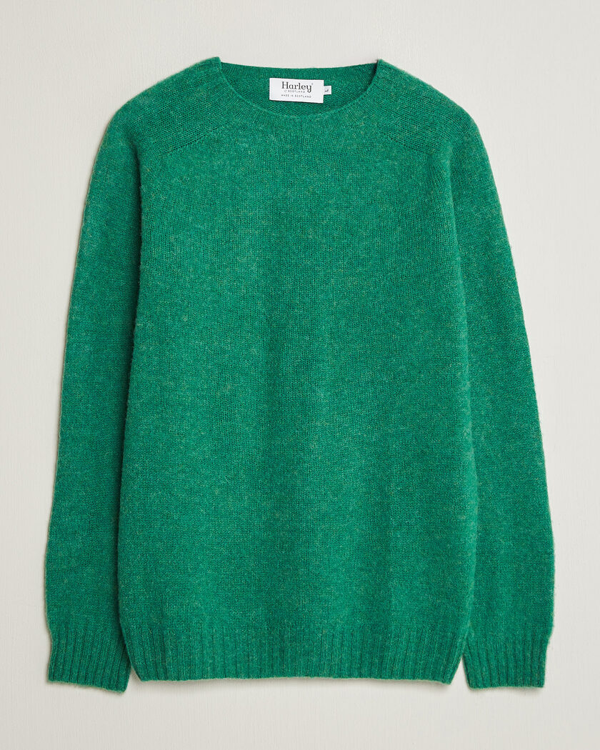 Harley Of Scotland Brushed Supersoft Lambswool Crewneck Evergreen – Vihreä