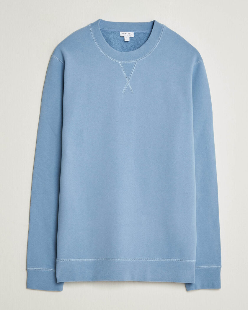 Sunspel Loopback Sweatshirt Studio Blue – Sininen