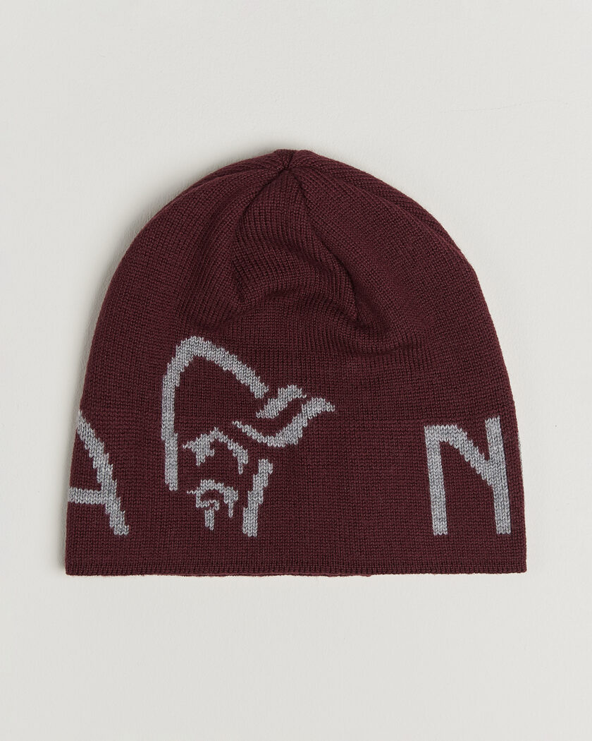 Norrøna Mid Merino Wool Logo Beanie Port – Punainen