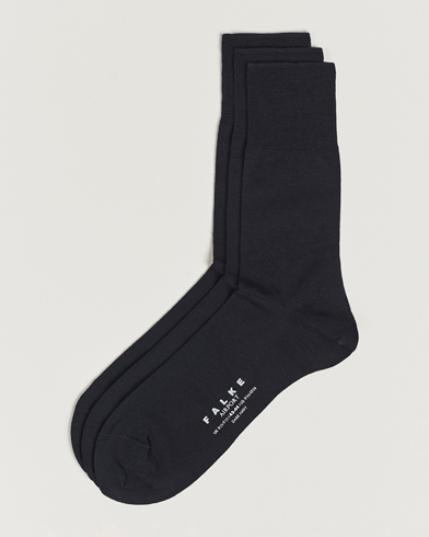Miehet | Varrelliset sukat | Falke | 3-Pack Airport Socks Dark Navy