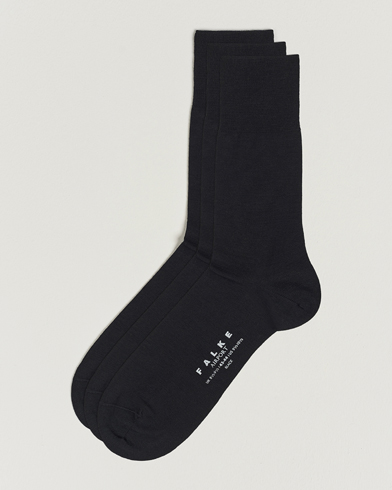 Mies | Varrelliset sukat | Falke | 3-Pack Airport Socks Black