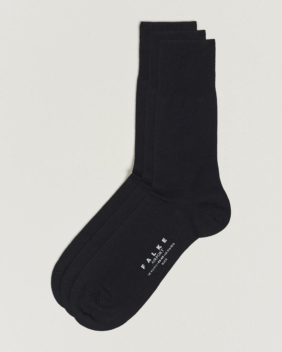 Falke 3-Pack Airport Socks Black – Musta