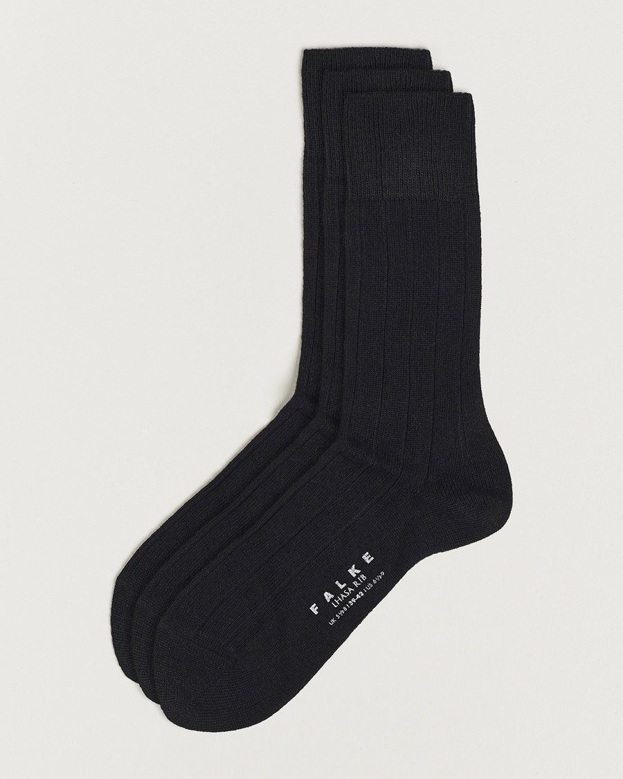 Falke 3-Pack Lhasa Cashmere Socks Black – Musta