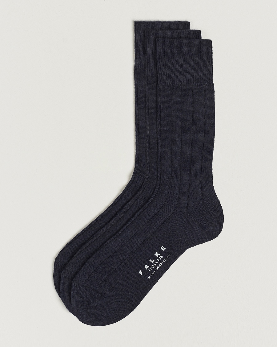 Falke 3-Pack Lhasa Cashmere Socks Dark Navy – Sininen