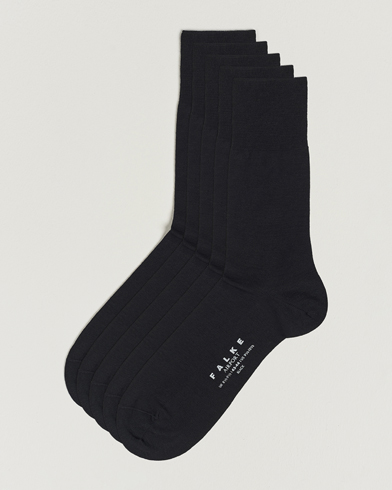 Mies | Varrelliset sukat | Falke | 5-Pack Airport Socks Black