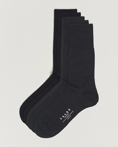 Mies | Falke | Falke | 5-Pack Airport Socks Black/Dark Navy/Anthracite Melange