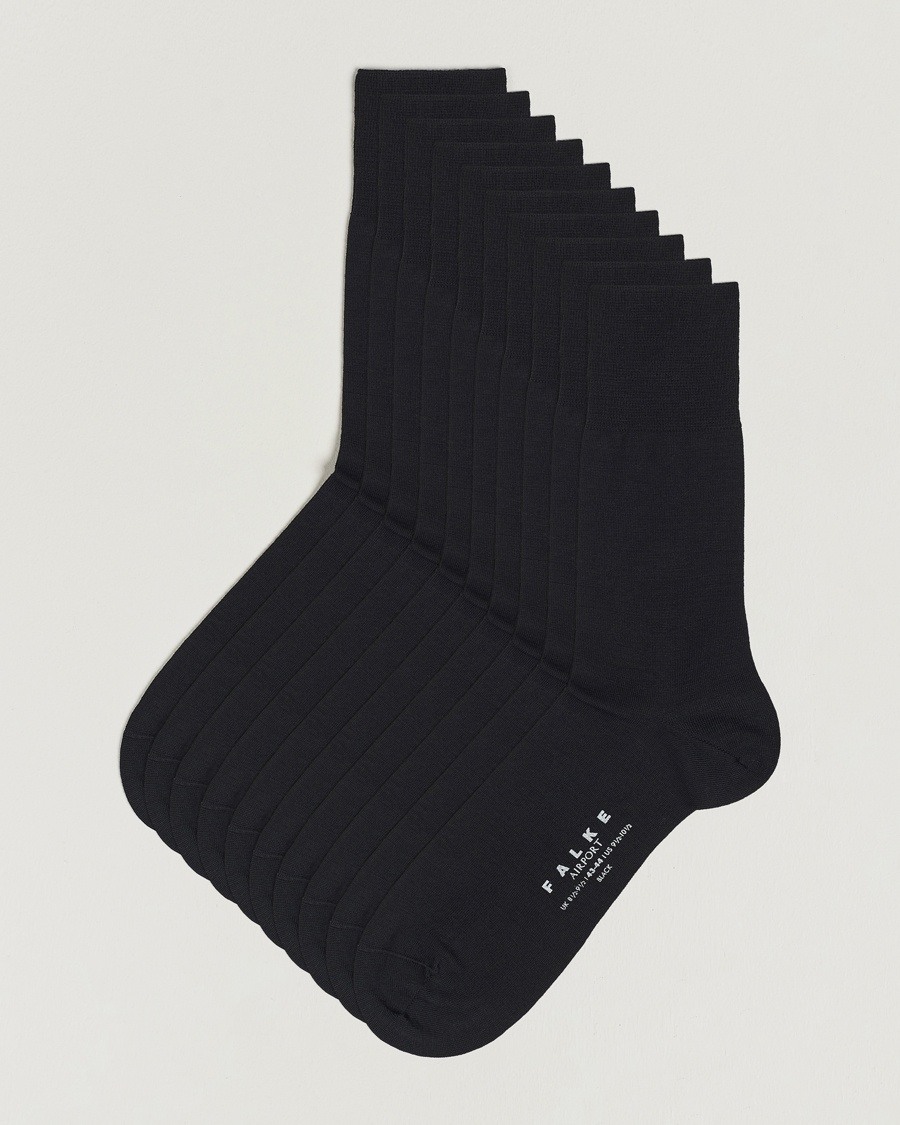 Falke 10-Pack Airport Socks Black – Musta