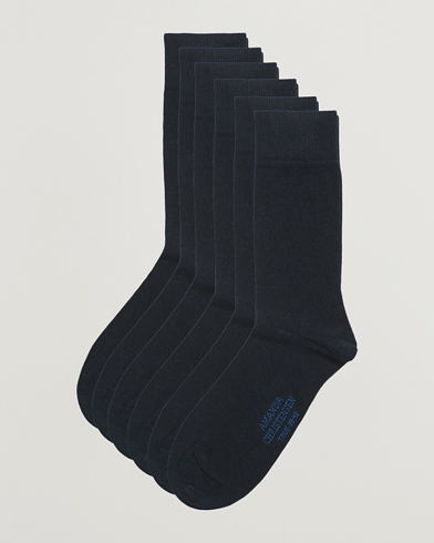 Miehet |  | Amanda Christensen | 6-Pack True Cotton Socks Dark Navy