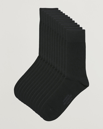 12-Pack True Cotton Socks Black