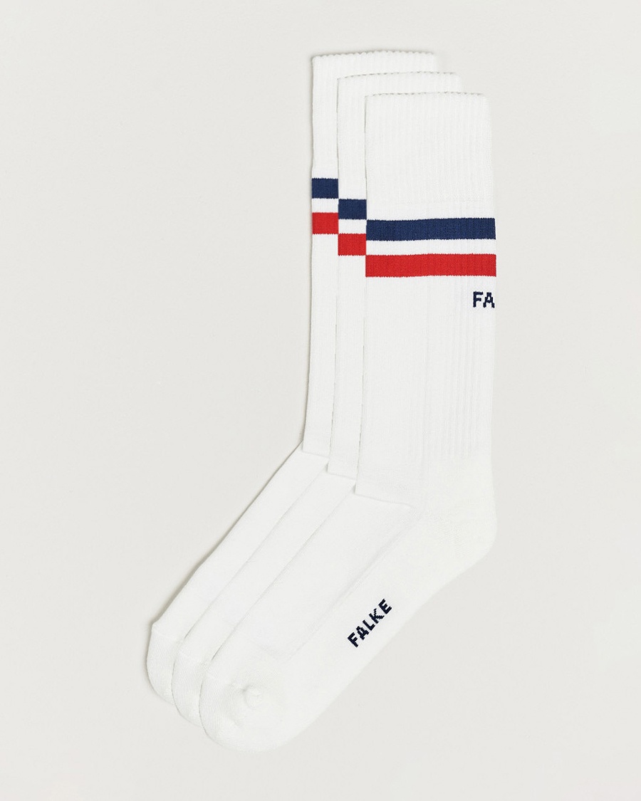 Falke 3-pack Dynamic Tennis Socks White/Blue/Red – Valkoinen