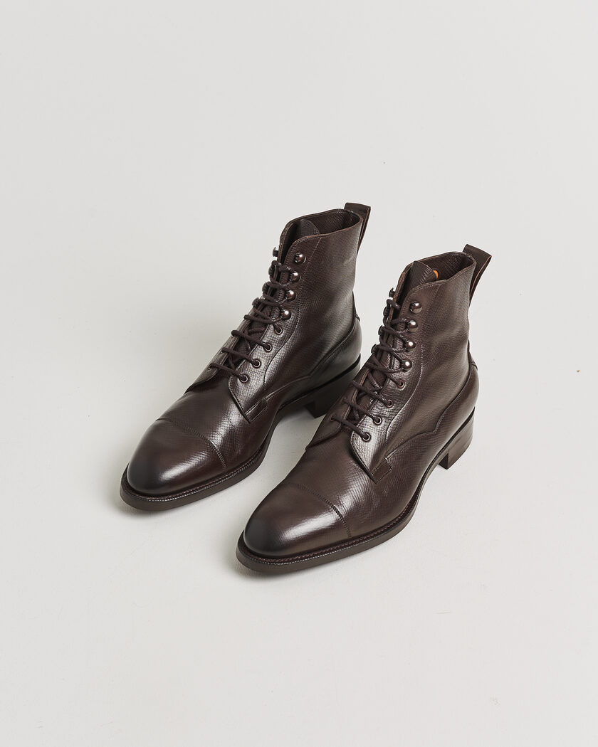 Pre-owned Edward Green Galway Grained Boot Dark Brown Utah Calf UK10,5 - EU45 – Ruskea