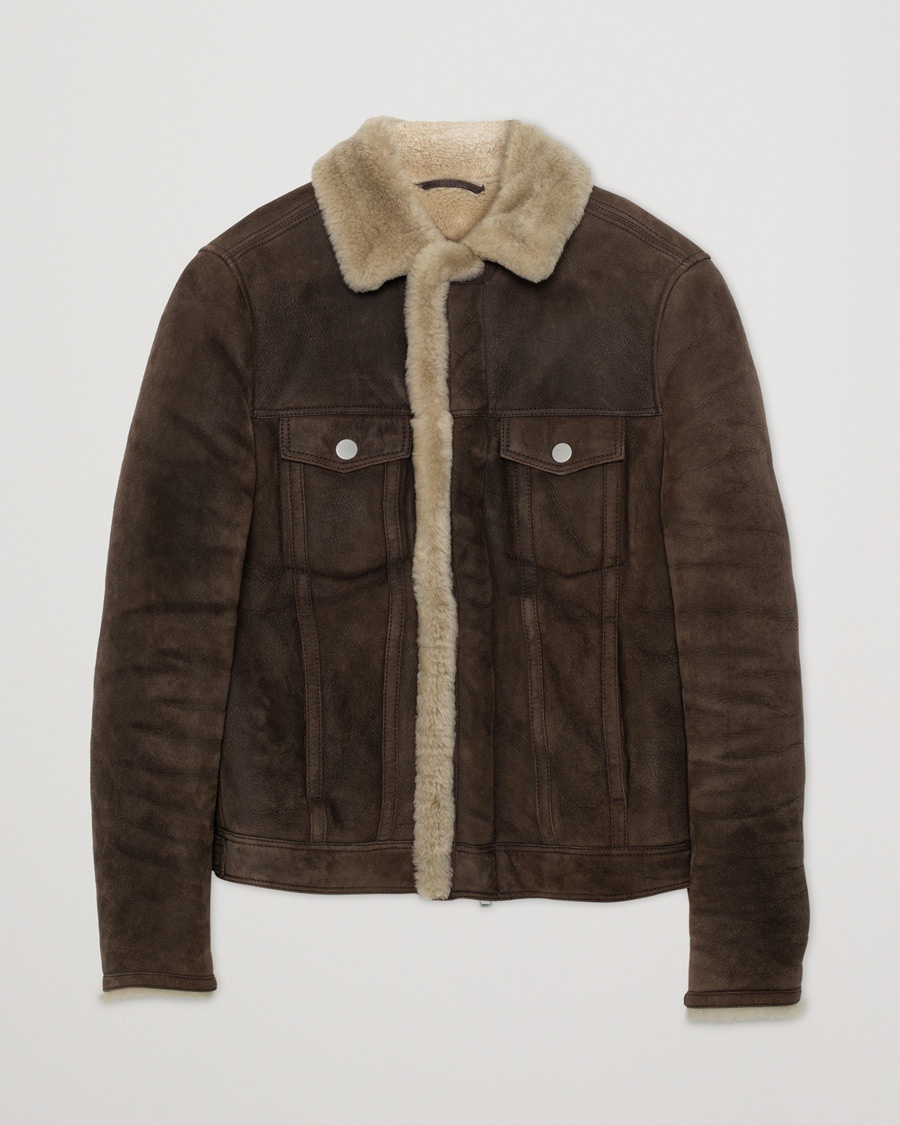 J.Lindeberg Redster Mud Shearling Suede Jacket Mud Brown – Ruskea