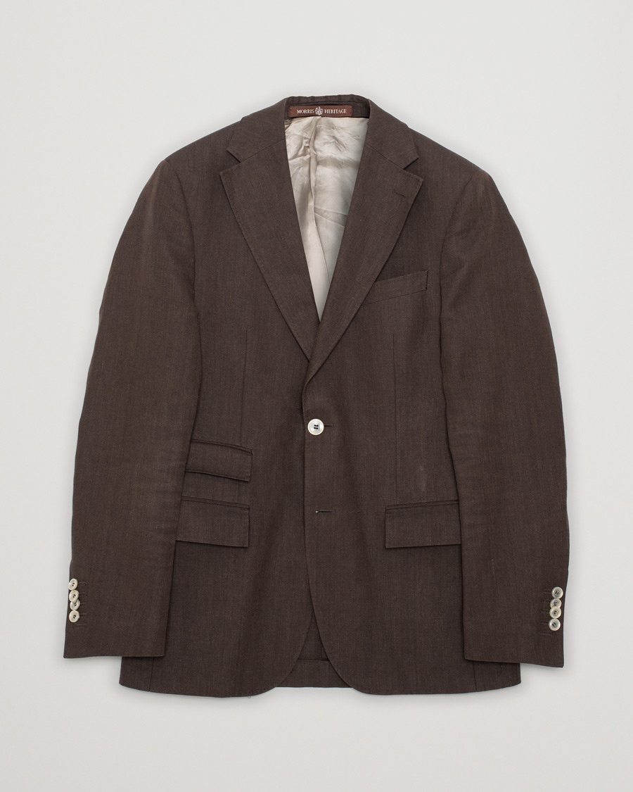 Pre-owned Morris Heritage Frank Oxford Linen/Cotton Blazer Brown – Ruskea