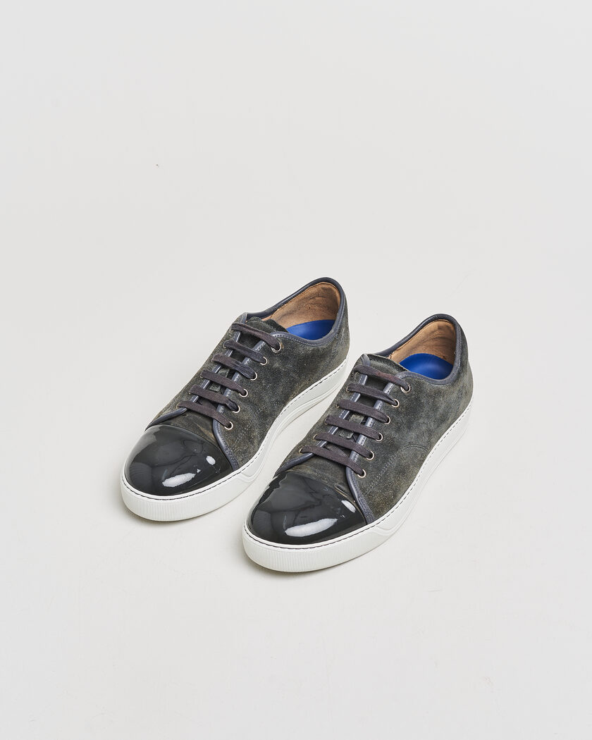 Pre-owned Lanvin DBB1 Patent Cap Toe Sneaker Dark Grey UK10 - EU44 – Harmaa