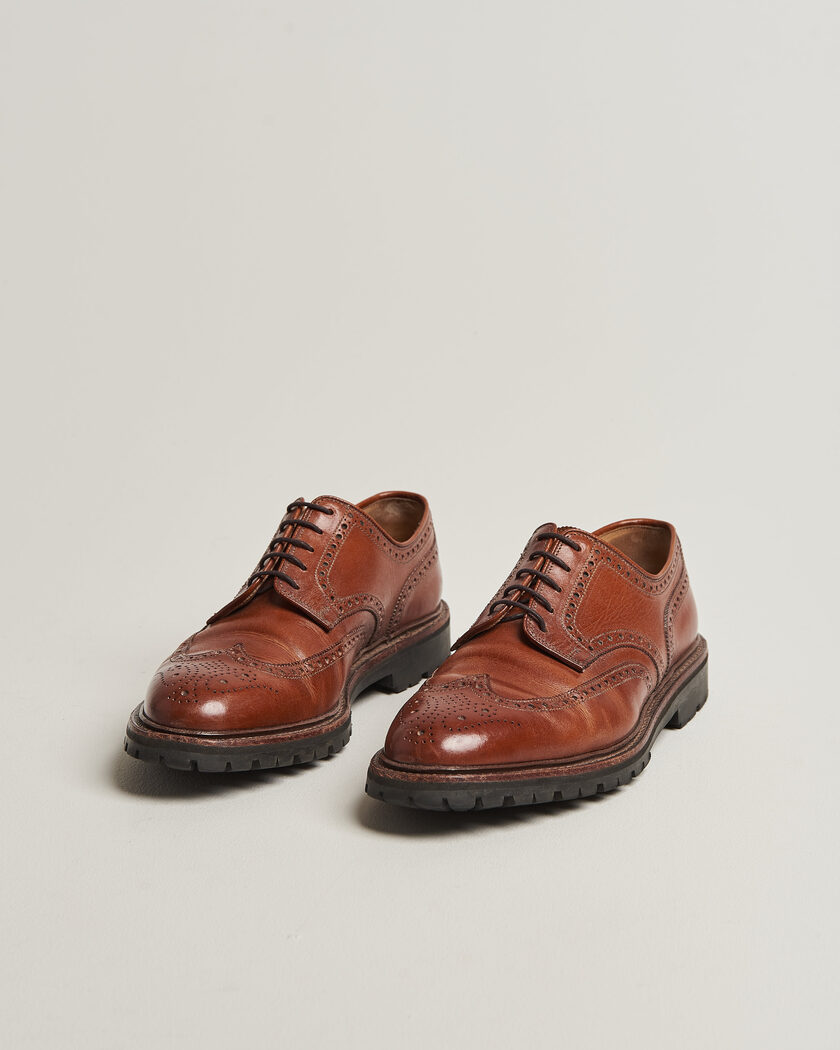 Pre-owned Crockett & Jones Pembroke Vibram Cleated Sole Brown Calf UK8,5 - EU42,5 – Ruskea