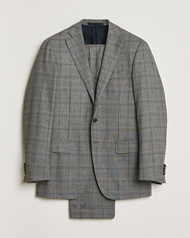 Pre-owned Caruso Checked Wool Suit Grey 48 – Harmaa