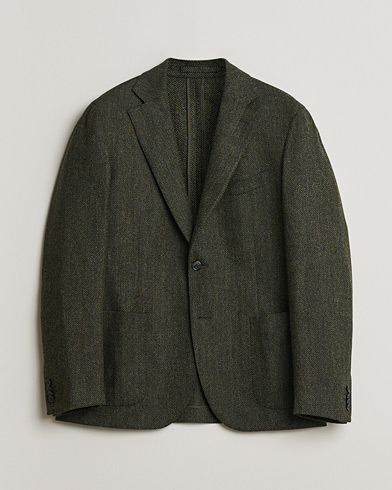 Pre-owned L.B.M. 1911 Herringbone Wool Blazer Green 52 – Vihreä