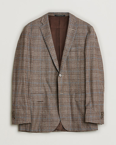 Pre-owned Corneliani Check Wool Blazer Brown 52 – Ruskea