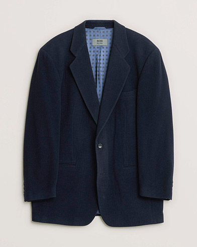 Pre-owned BOSS Vintage Cashmere Blend Blazer Navy 48 – Sininen