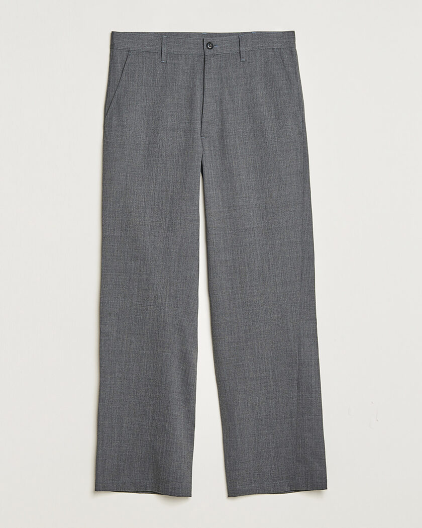 Pre-owned Sunflower Wide Twist Wool Trousers Grey Melange 48 – Harmaa