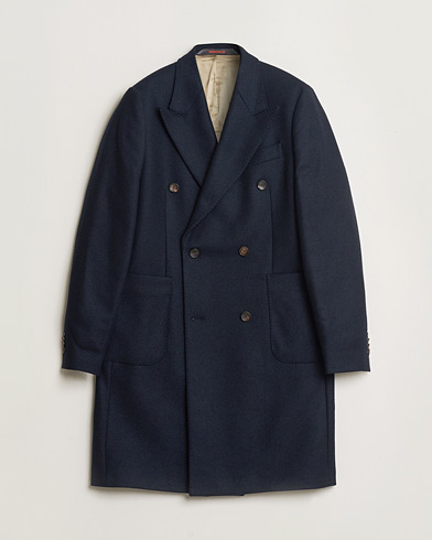 Pre-owned Morris Double Breasted Wool Coat Navy 48 – Sininen