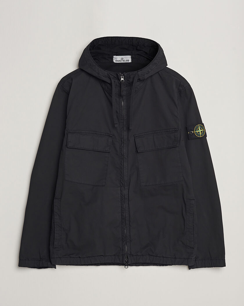 Pre-owned Stone Island Supima Cotton Hooded Jacket Black XL – Musta