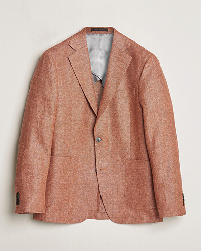 Pre-owned Oscar Jacobson Ferry Hopsack Hemp/Wool Blazer Orange 54 – Oranssi