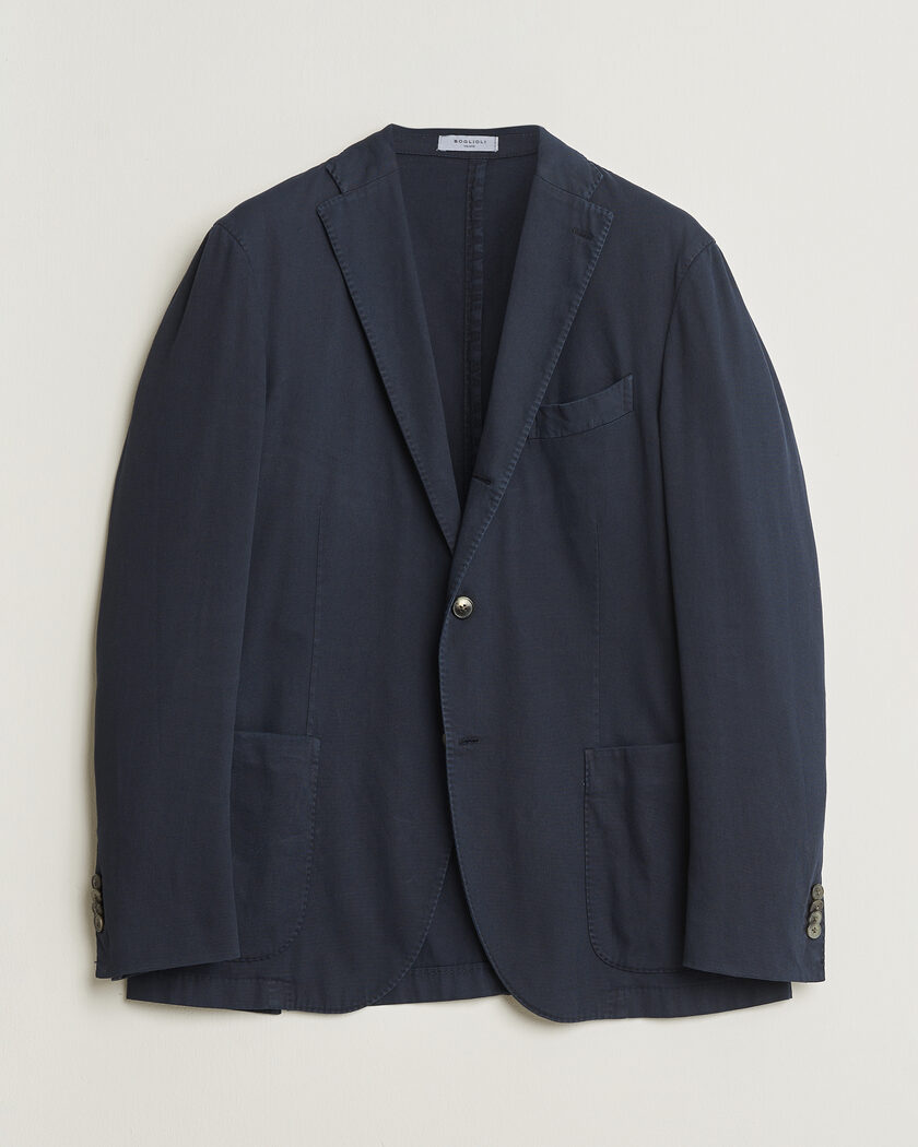 Pre-owned Boglioli K Jacket Cotton Stretch Blazer Navy 52 – Sininen