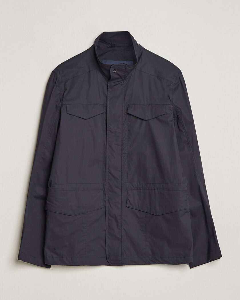 Pre-owned Herno Lightwieght Cotton Field Jacket Navy 50 – Sininen