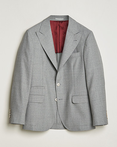 Pre-owned Brunello Cucinelli Peak Lapel Wool Blazer Light Grey – Harmaa