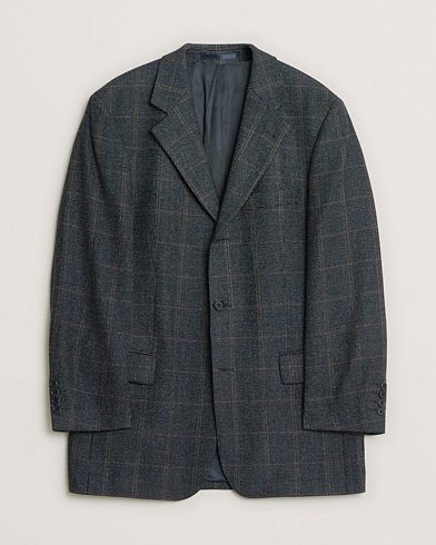 Pre-owned BOSS Vintage Wool Checked Blazer Navy 48 – Sininen