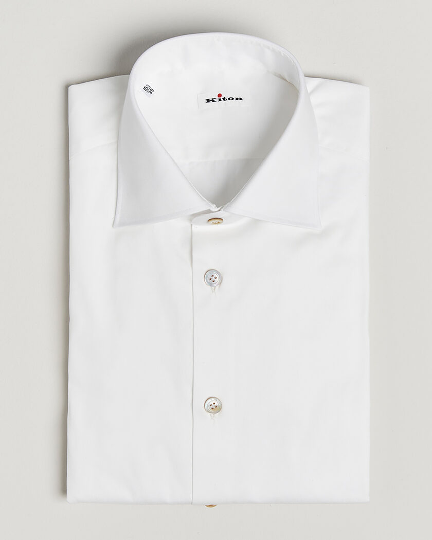 Pre-owned Kiton Slim Fit Dress Shirt White 38 - S – Valkoinen