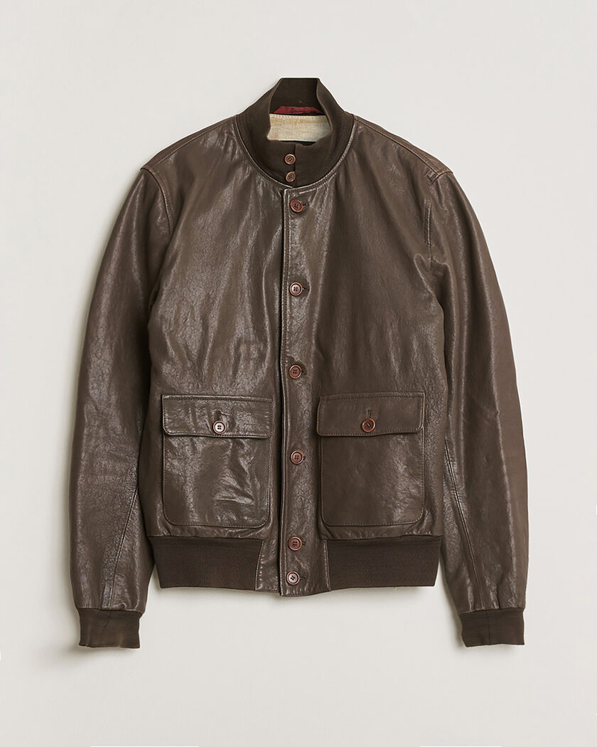 Pre-owned Stewart Calf Bomber Jacket Dark Brown L – Ruskea