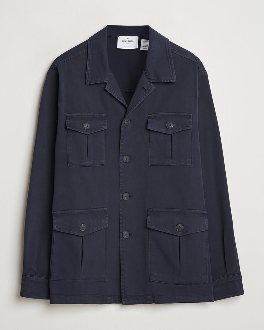 Pre-owned Gran Sasso Cotton Twill Safari Jacket Navy 50 – Sininen