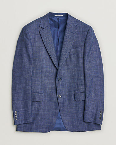 Pre-owned Canali Wool, Silk & Linen Blazer Navy Melange 48 – Sininen