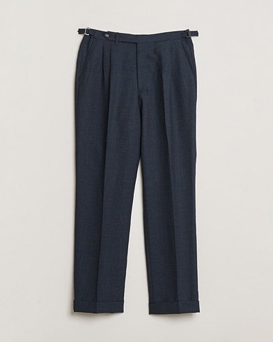 Pre-owned Berg&Berg High Waisted Double Pleated Wool Trousers Blue 52 – Sininen