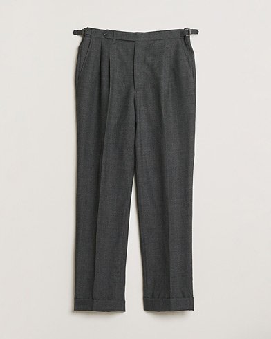 Pre-owned Berg&Berg High Waisted Double Pleated Wool Trousers Dark Grey 52 – Harmaa