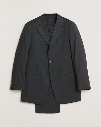 Pre-owned Armani Collezioni Pinstriped Wool Suit Dark Grey 50 – Harmaa